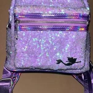 RARE Loungefly Disney Little Mermaid Ariel Sequin 30th Anniversary Backpack NWOT Loungefly Ariel Sequin Purple Disney Little Mermaid  main image 4